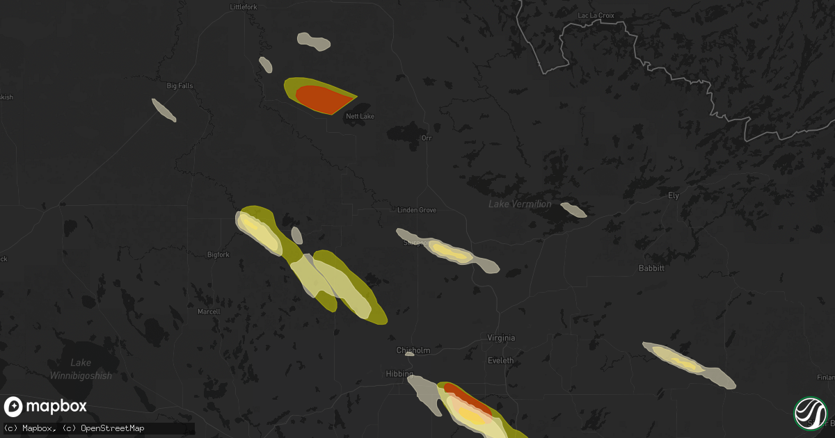 Hail map in Cook, MN on July 26, 2026