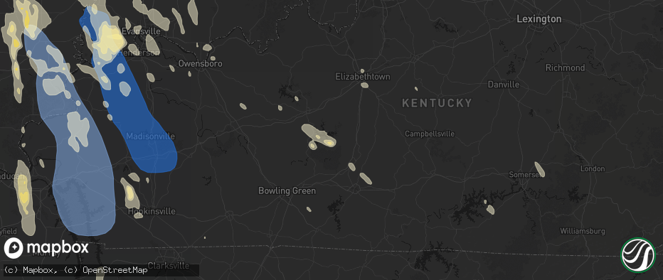 Hail map in Cub Run, KY on July 26, 2026