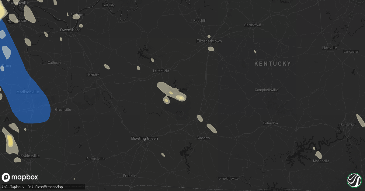 Hail map in Cub Run, KY on July 26, 2026