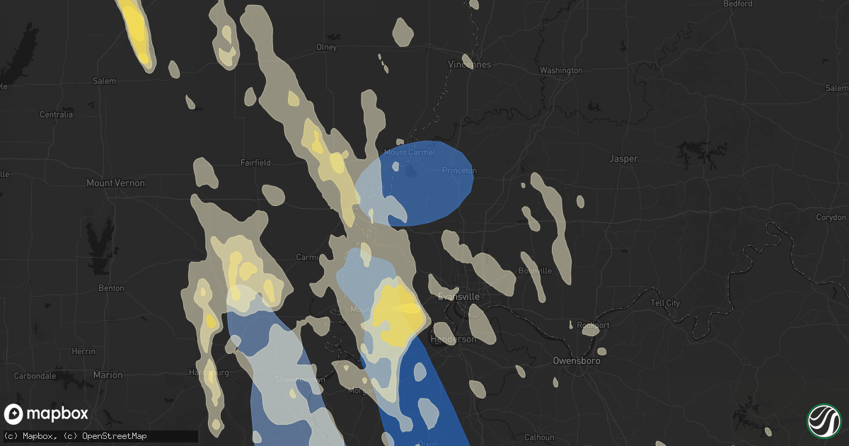Hail map in Cynthiana, IN on July 26, 2026
