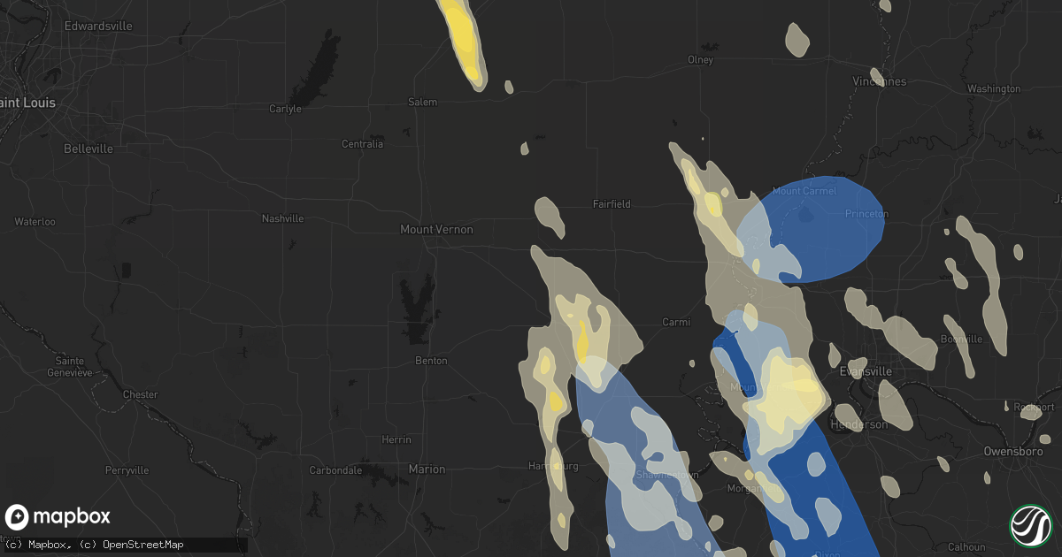 Hail map in Dahlgren, IL on July 26, 2026