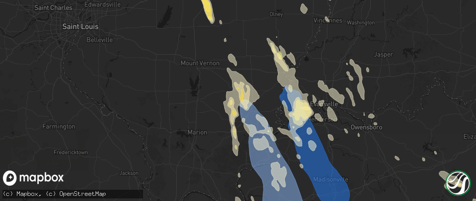 Hail map in Dale, IL on July 26, 2026