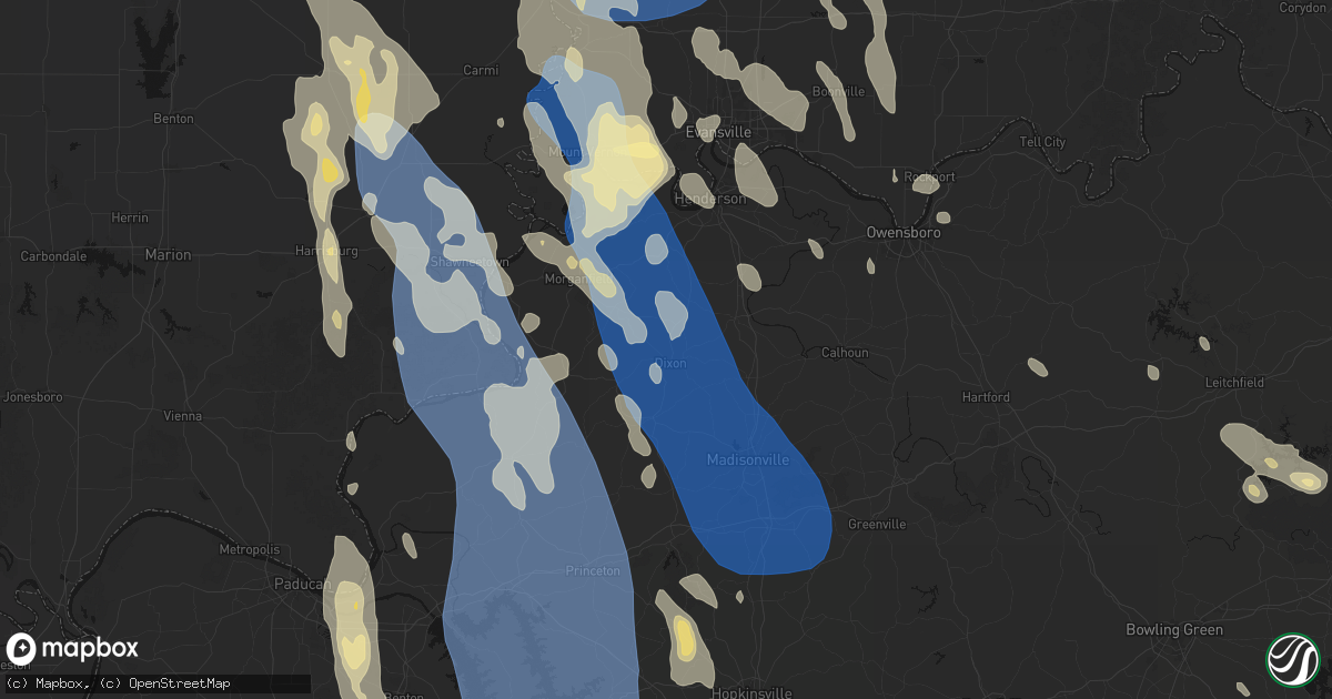 Hail map in Dixon, KY on July 26, 2026