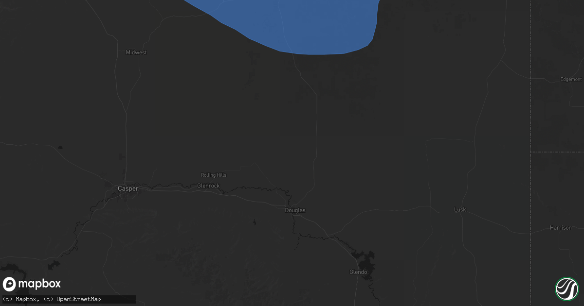Hail map in Douglas, WY on July 26, 2026