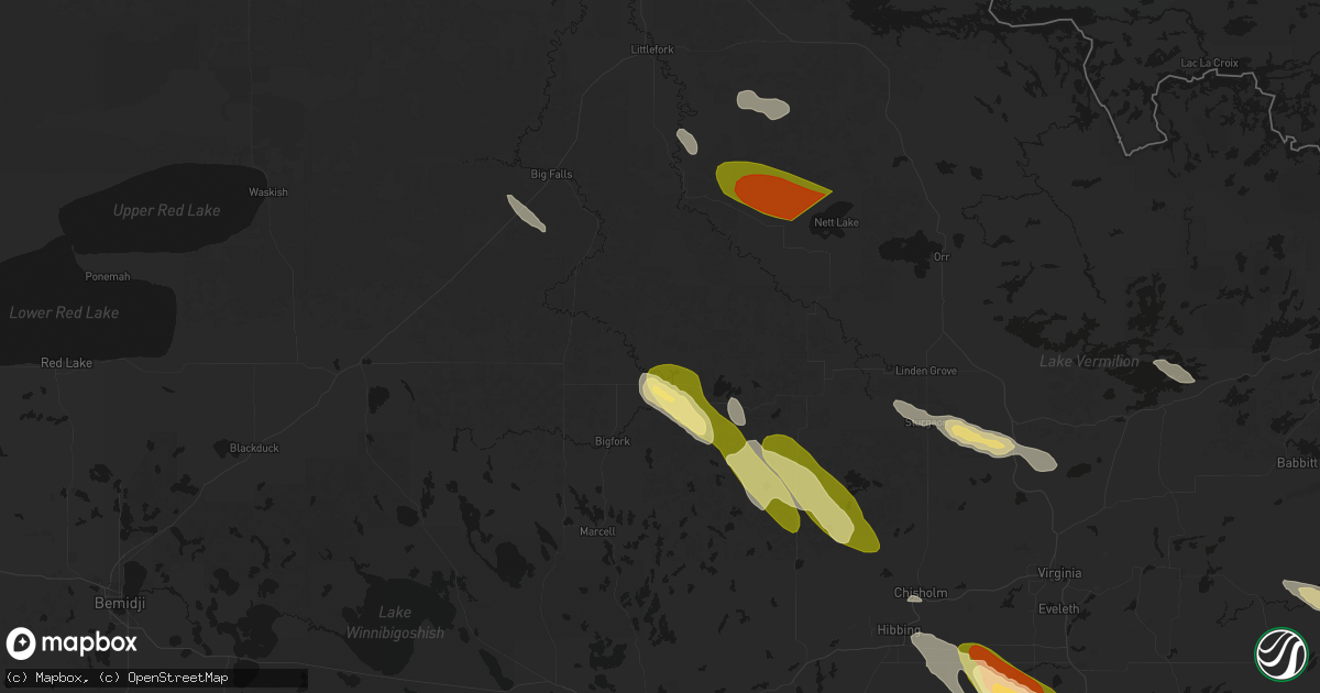 Hail map in Effie, MN on July 26, 2026