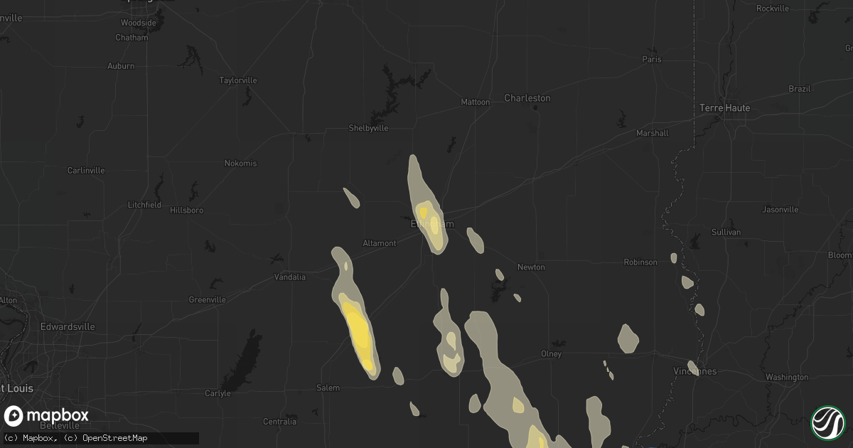 Hail map in Effingham, IL on July 26, 2026