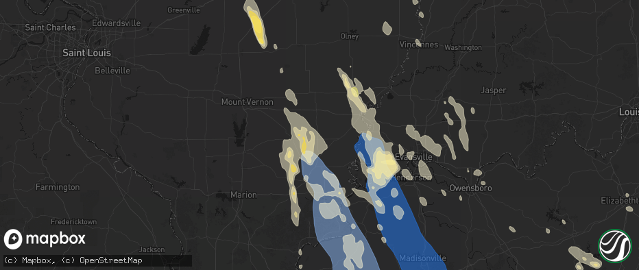 Hail map in Enfield, IL on July 26, 2026