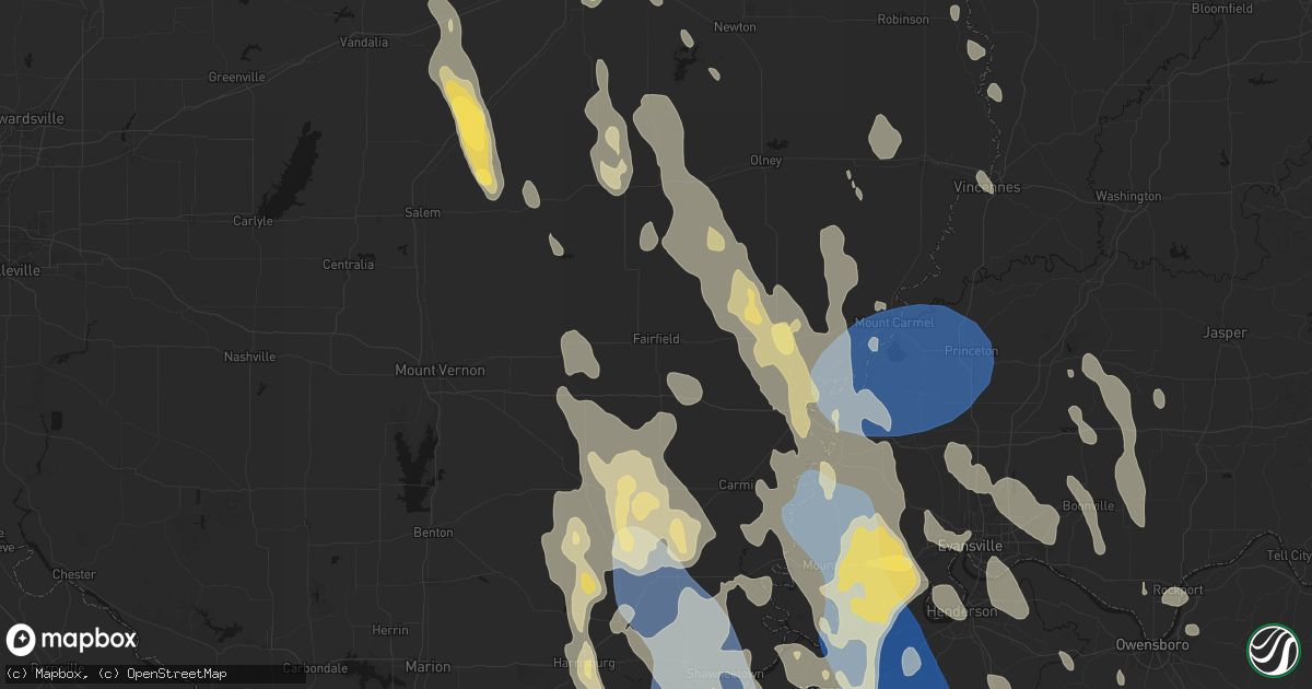 Hail map in Fairfield, IL on July 26, 2026