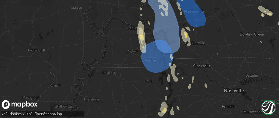 Hail map in Farmington, KY on July 26, 2026