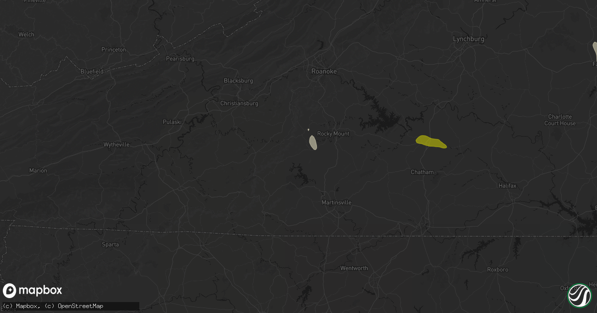 Hail map in Ferrum, VA on July 26, 2026