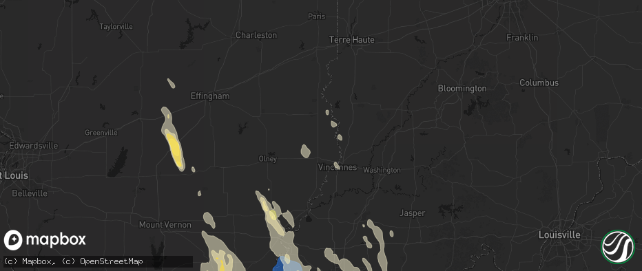 Hail map in Flat Rock, IL on July 26, 2026