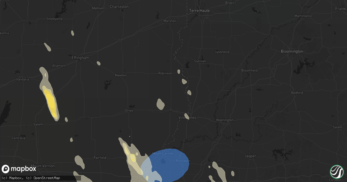 Hail map in Flat Rock, IL on July 26, 2026