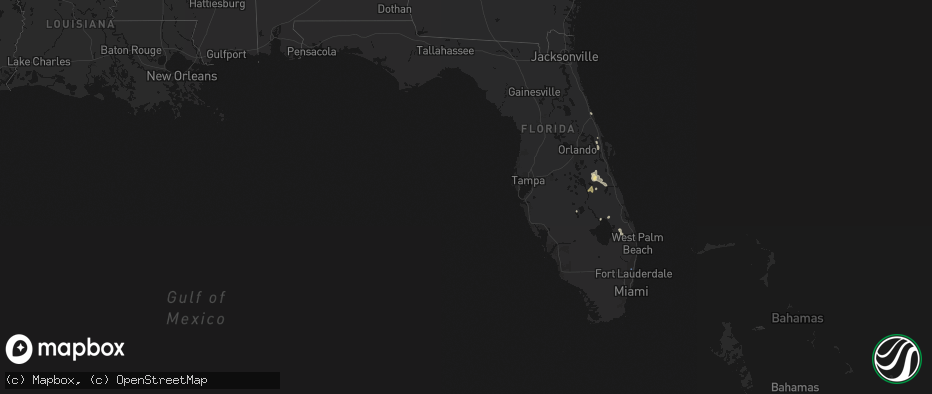 Hail map in Florida on July 26, 2026