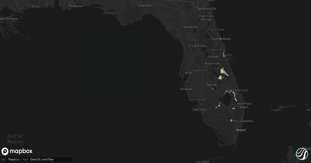 Hail map in Florida on July 26, 2026
