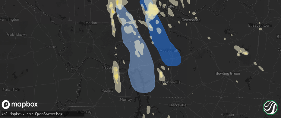 Hail map in Fredonia, KY on July 26, 2026