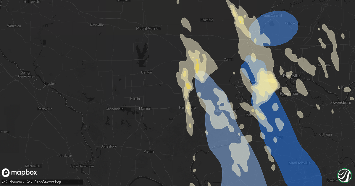 Hail map in Galatia, IL on July 26, 2026