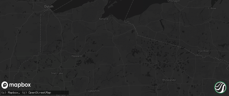 Hail map in Glidden, WI on July 26, 2026
