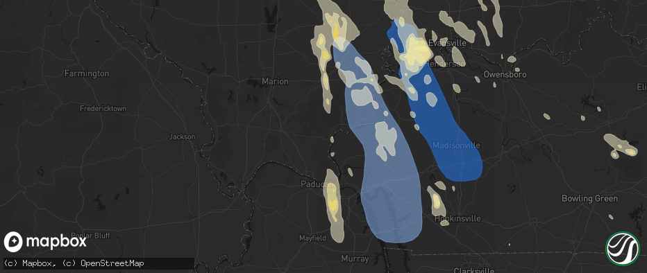 Hail map in Golconda, IL on July 26, 2026