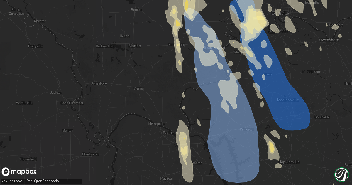 Hail map in Golconda, IL on July 26, 2026