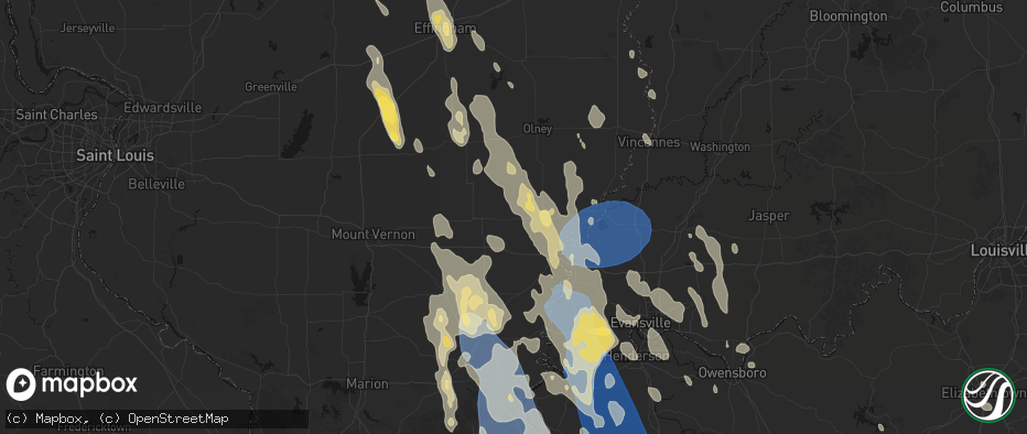 Hail map in Golden Gate, IL on July 26, 2026