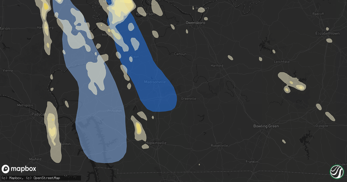 Hail map in Graham, KY on July 26, 2026