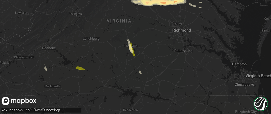 Hail map in Green Bay, VA on July 26, 2026