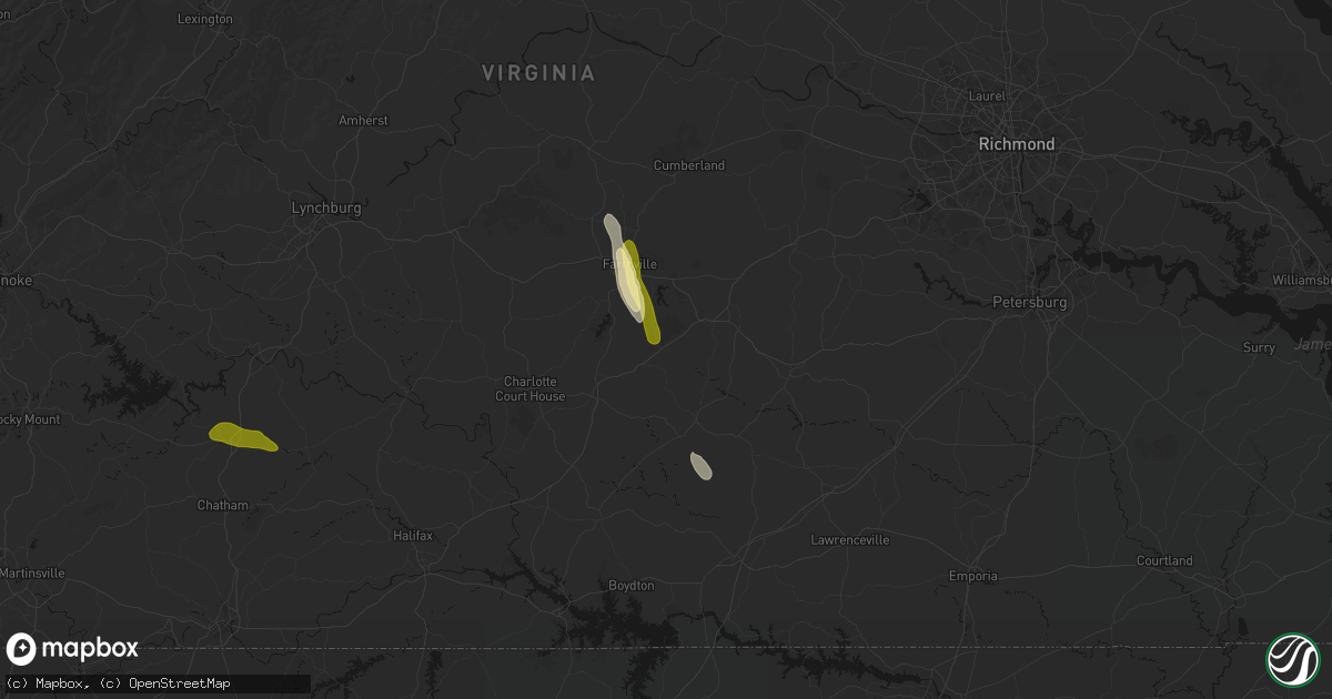 Hail map in Green Bay, VA on July 26, 2026