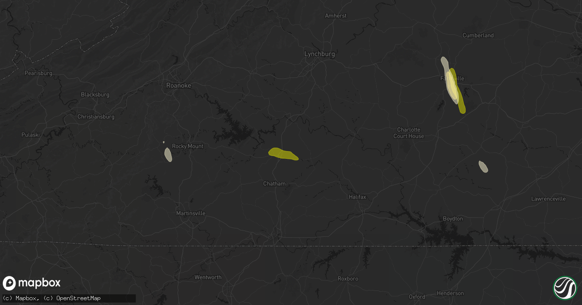 Hail map in Gretna, VA on July 26, 2026