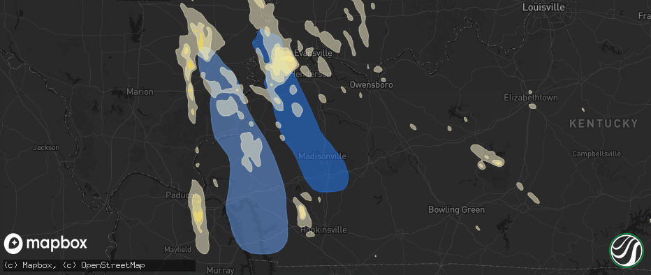 Hail map in Hanson, KY on July 26, 2026