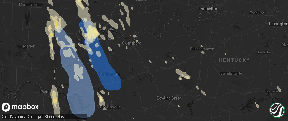 Hail map in Hartford, KY on July 26, 2026