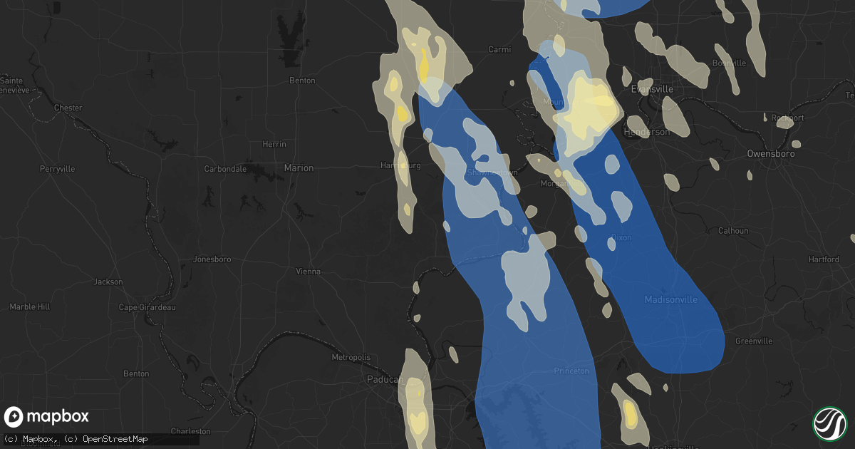 Hail map in Herod, IL on July 26, 2026