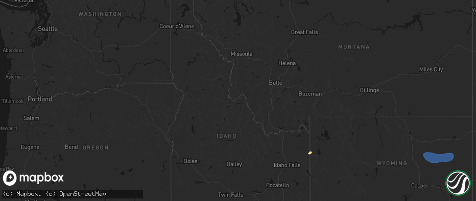 Hail map in Idaho on July 26, 2026