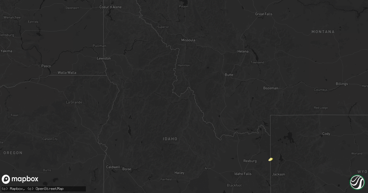 Hail map in Idaho on July 26, 2026