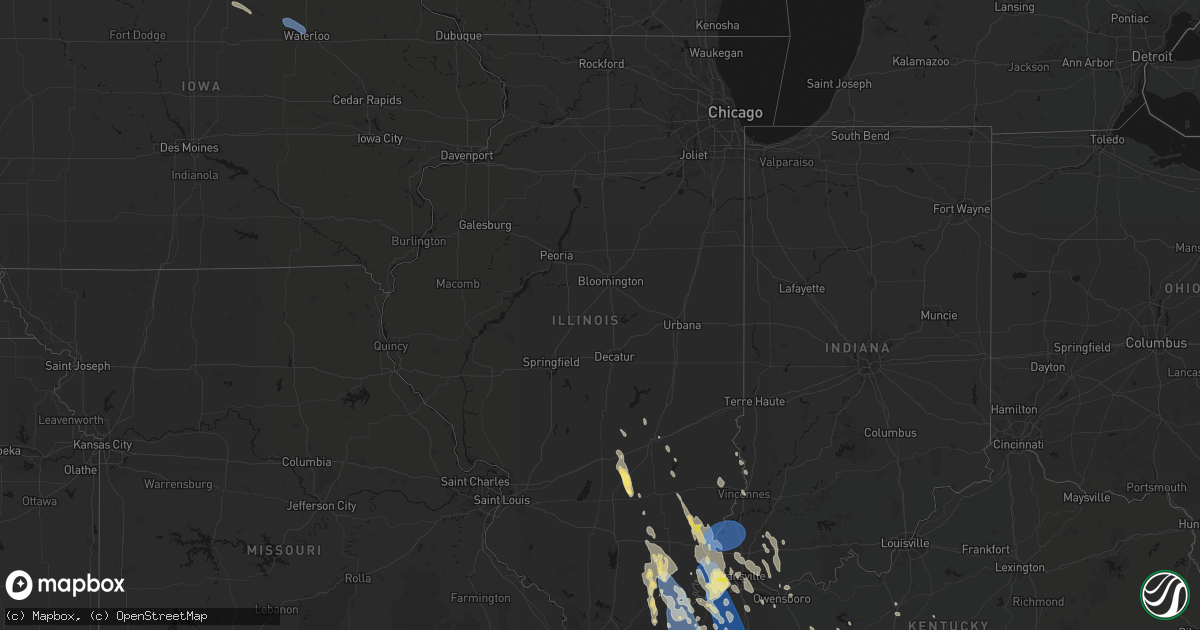 Hail map in Illinois on July 26, 2026