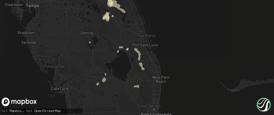Hail map in Indiantown, FL on July 26, 2026