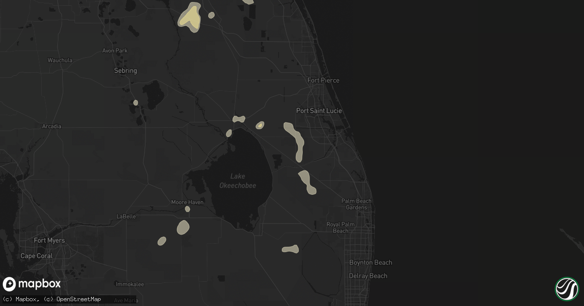 Hail map in Indiantown, FL on July 26, 2026