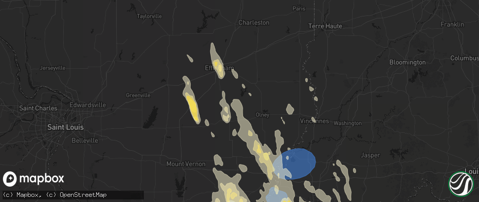 Hail map in Ingraham, IL on July 26, 2026