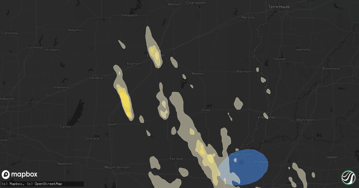 Hail map in Ingraham, IL on July 26, 2026