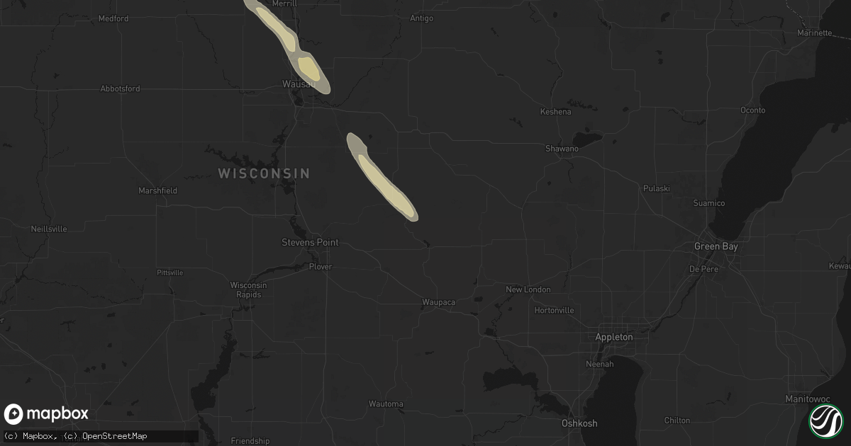 Hail map in Iola, WI on July 26, 2026