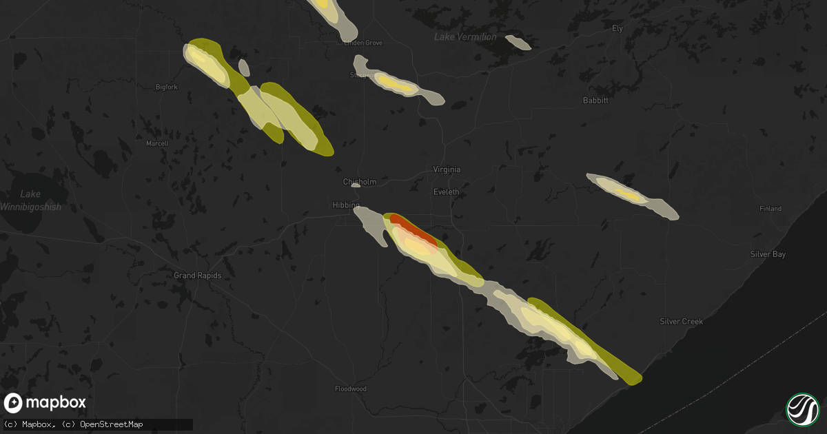 Hail map in Iron, MN on July 26, 2026