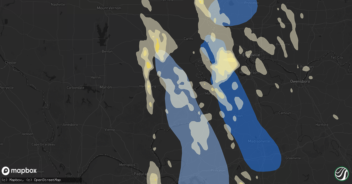 Hail map in Junction, IL on July 26, 2026