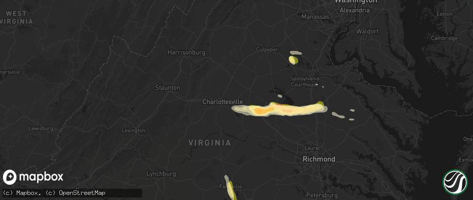 Hail map in Keswick, VA on July 26, 2026
