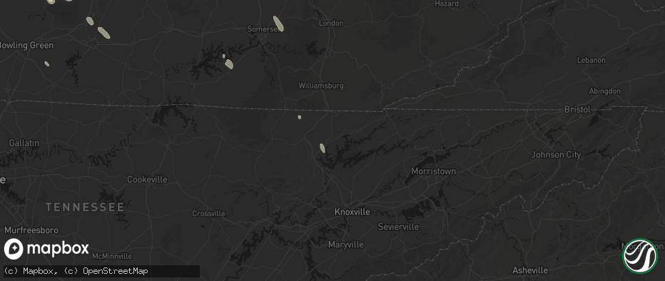 Hail map in La Follette, TN on July 26, 2026