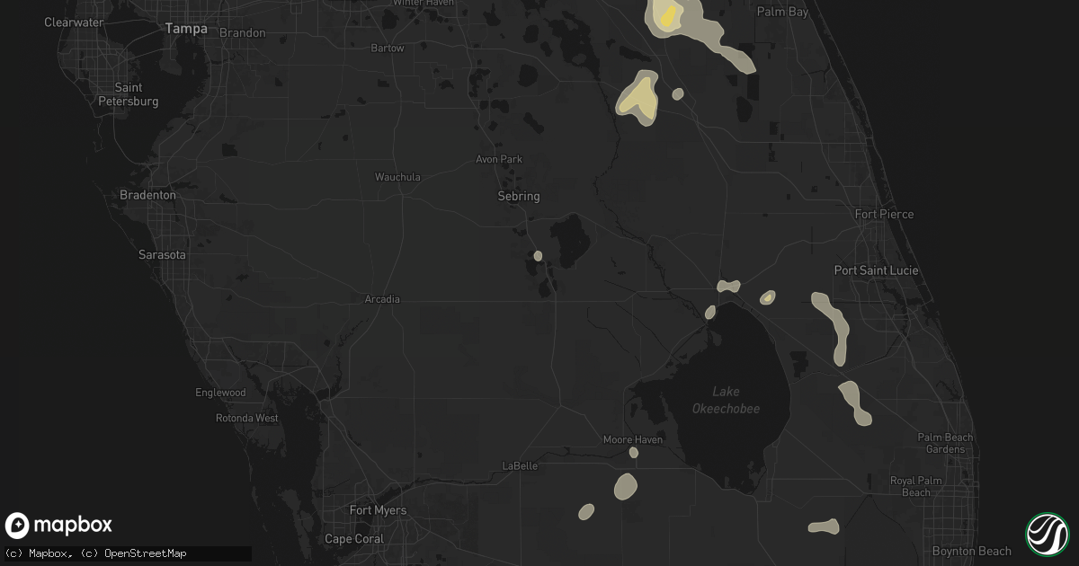 Hail map in Lake Placid, FL on July 26, 2026