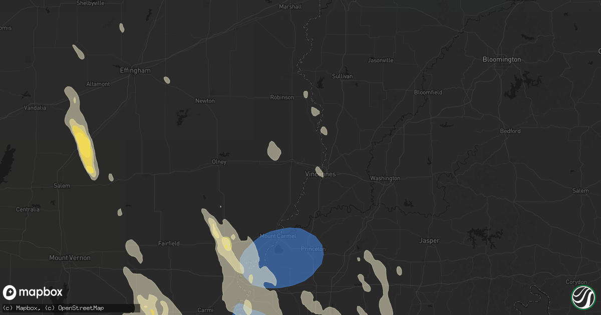 Hail map in Lawrenceville, IL on July 26, 2026