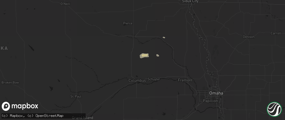 Hail map in Leigh, NE on July 26, 2026