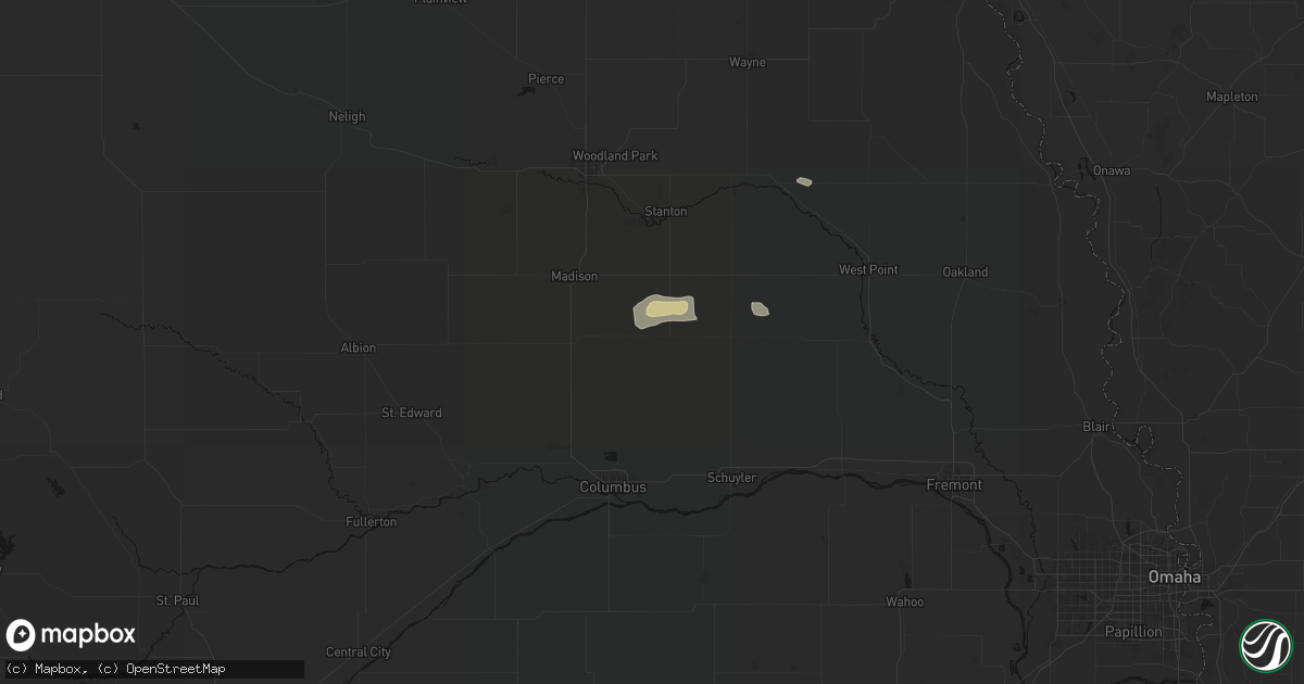 Hail map in Leigh, NE on July 26, 2026