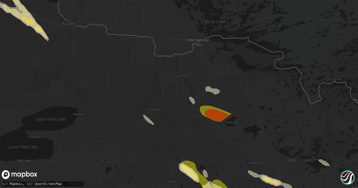 Hail map in Littlefork, MN on July 26, 2026