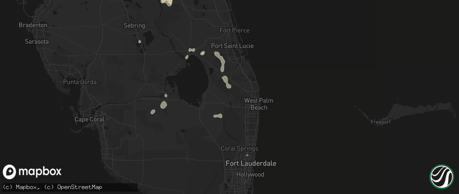Hail map in Loxahatchee, FL on July 26, 2026