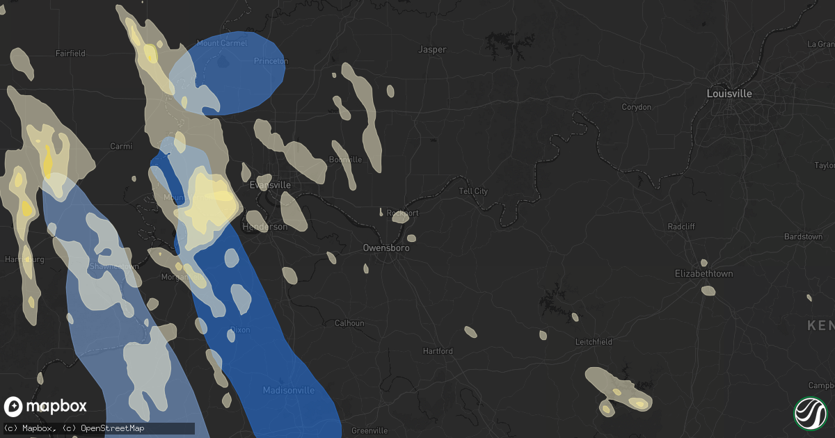 Hail map in Maceo, KY on July 26, 2026